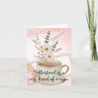 Agradecimiento Tarjeta del día de la madre de flor presionada - E