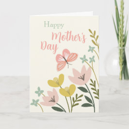 Agradecimiento Tarjeta del día de la madre de mariposa rosa