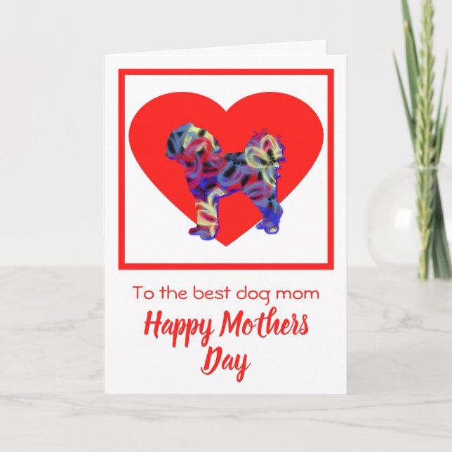 Agradecimiento Tarjeta del día de la madre del perro del corazón  (Anverso)