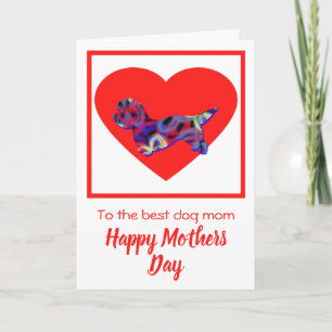 Agradecimiento Tarjeta del día de la madre del perro rojo Dandie