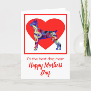 Agradecimiento Tarjeta del Día de la Madre del Perro Rojo Doberma