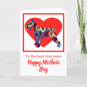 Agradecimiento Tarjeta del día de la madre del perro rojo Schnauz