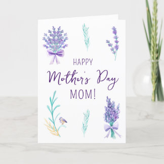 Agradecimiento Tarjeta del Día de la Madre Floral Lavender