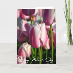 Agradecimiento Tarjeta del día de la madre: foto de tulipanes ros