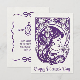 Agradecimiento Tarjeta del Día de la Mujer   Púrpura Personalizad