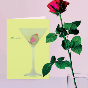 Agradecimiento Tarjeta del Día de San Valentín de Aceituna y Mart