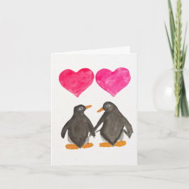 Agradecimiento Tarjeta del Día de San Valentín de Amor de Pingüin