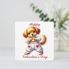 Agradecimiento Tarjeta del Día de San Valentín de Cachorro Adorab