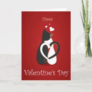 Agradecimiento Tarjeta del Día de San Valentín de Gatos con Colas