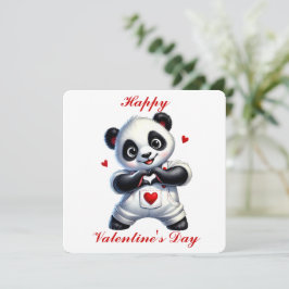 Agradecimiento Tarjeta del Día de San Valentín de Panda Adorable