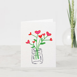 Agradecimiento Tarjeta del Día de San Valentín de Tarro de Corazo