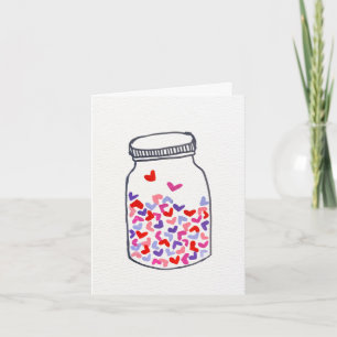 Agradecimiento Tarjeta del Día de San Valentín de Tarro de Corazo