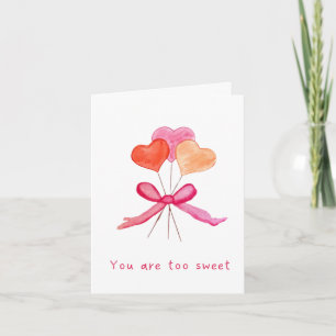 Agradecimiento Tarjeta del Día de San Valentín Demasiado Dulce