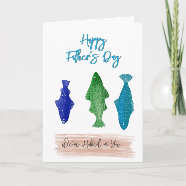Agradecimiento Tarjeta del Día del Padre de peces abstractos (Anverso)