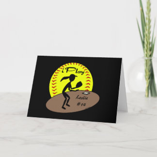 Agradecimiento Tarjeta del softball de Fastpitch