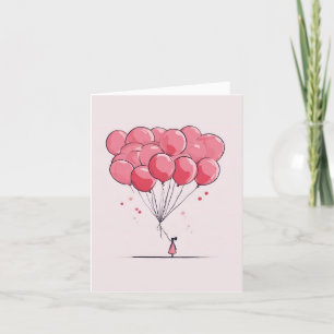 Agradecimiento Tarjeta Día de San Valentín Cute de Globos de Elev
