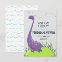 Tarjeta Día de San Valentín de Dinosaurios para ni