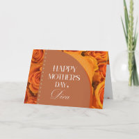 Tarjeta Diva del Día de la Madre Floral Naranja Am
