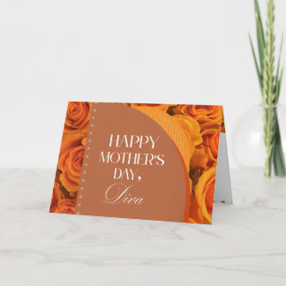 Agradecimiento Tarjeta Diva del Día de la Madre Floral Naranja Am