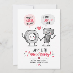 Agradecimiento Tarjeta divertida de aniversario de acero Tarjet