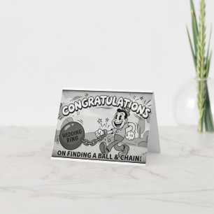 Agradecimiento Tarjeta Divertida de Boda Retro