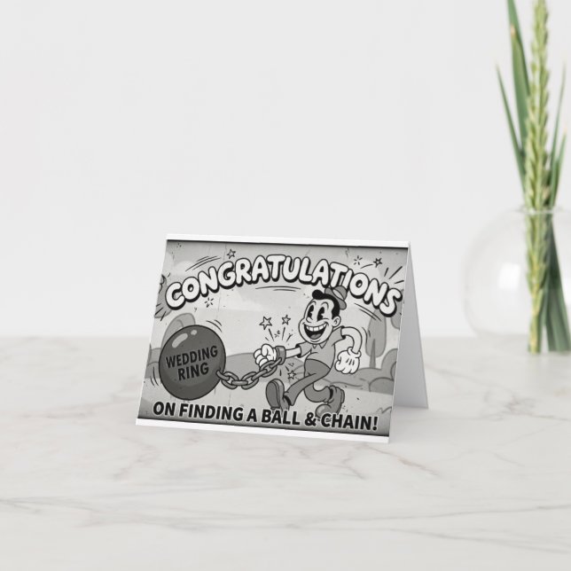Agradecimiento Tarjeta Divertida de Boda Retro (Anverso)