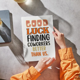 Agradecimiento Tarjeta divertida de despedida para hombres y muje