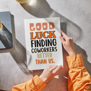 Agradecimiento Tarjeta divertida de despedida para hombres y muje