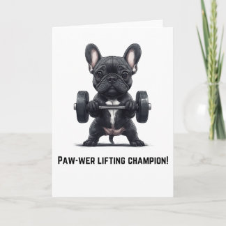 Agradecimiento Tarjeta divertida de gimnasio de Bulldog Francés –