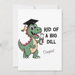 Agradecimiento Tarjeta divertida de graduación de dinosaurio – Ni