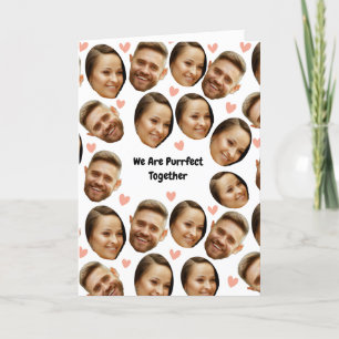 Agradecimiento Tarjeta divertida de pareja con foto de rostros pe