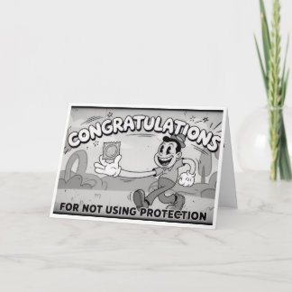 Agradecimiento Tarjeta Divertida Retro de "No Usar Protección" pa