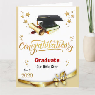 Agradecimiento Tarjeta doblada de felicitaciones por graduación