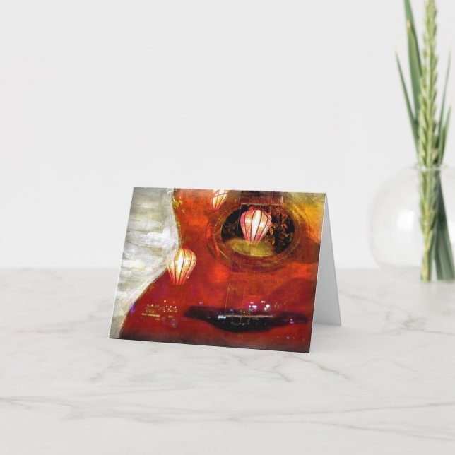 Agradecimiento Tarjeta doblada de linterna vietnamita (Anverso)