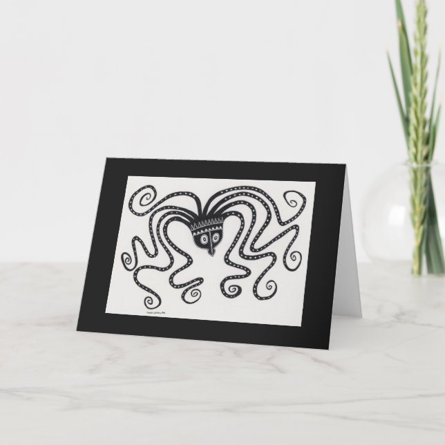 Agradecimiento Tarjeta doblada de pulpo de inspiración griega de  (Anverso)
