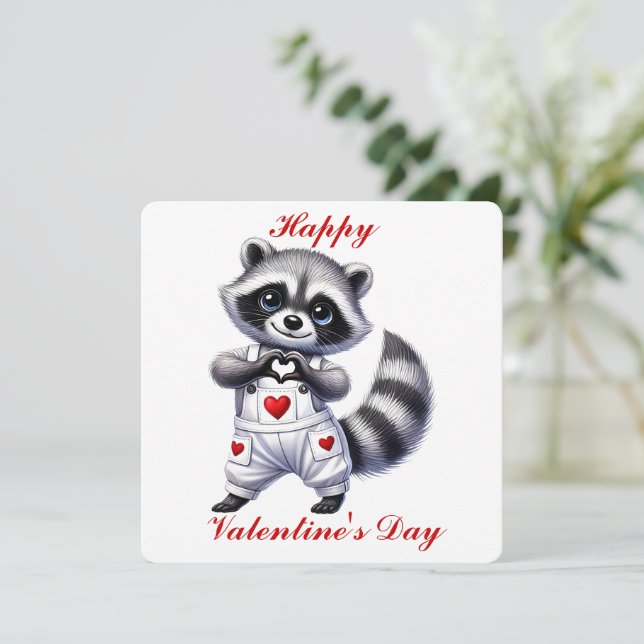 Agradecimiento Tarjeta El día de San Valentín Cute Lemur (Anverso de pie)