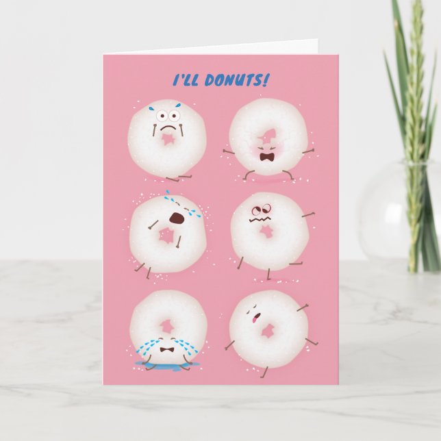 Agradecimiento Tarjeta El día de San Valentín Donuts Go Nuts (Anverso)