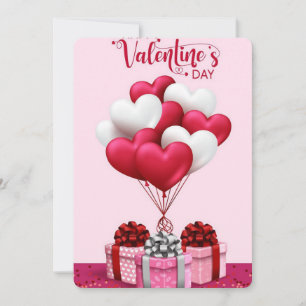 Agradecimiento Tarjeta El día de San Valentín romántica con globo