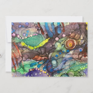 Agradecimiento Tarjeta en blanco de arte abstracto de tinta de al