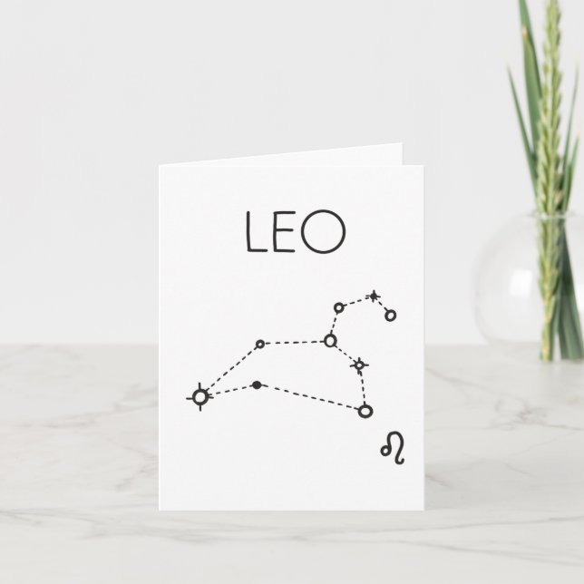 Agradecimiento tarjeta en blanco de constelación de estrellas LEO (Anverso)