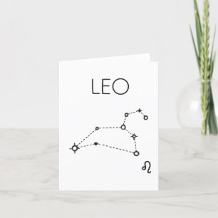 Agradecimiento tarjeta en blanco de constelación de estrellas LEO