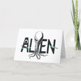 Agradecimiento Tarjeta en blanco de texto alienígena de espacio