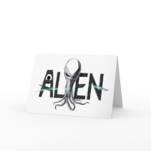 Tarjeta en blanco de texto alienígena de espacio