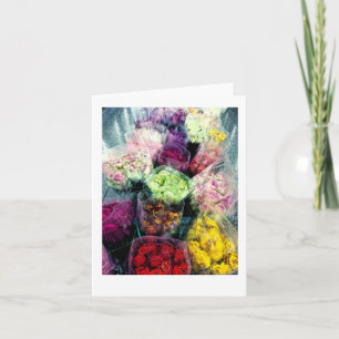 Agradecimiento Tarjeta en blanco floral subió flor de los ramos