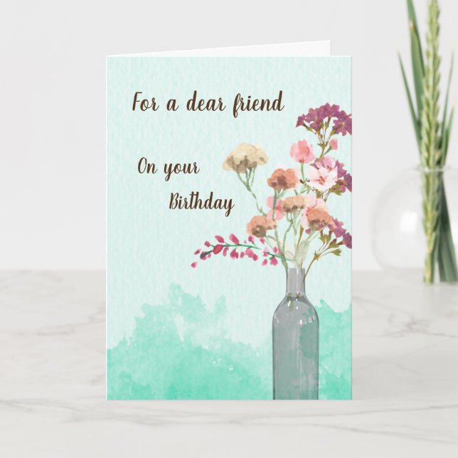 Agradecimiento Tarjeta especial de cumpleaños para un amigo (Anverso)