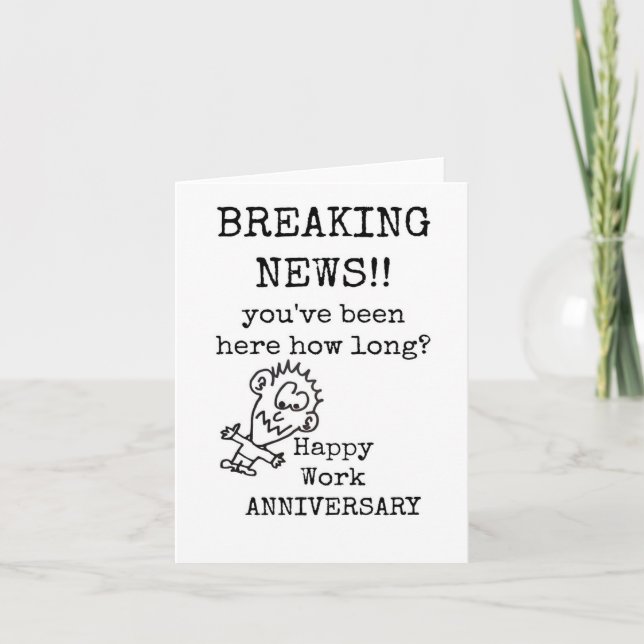 Agradecimiento Tarjeta feliz de aniversario de trabajo, divertida (Anverso)
