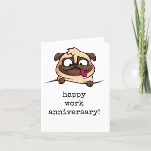 Agradecimiento Tarjeta feliz de aniversario de trabajo, divertida