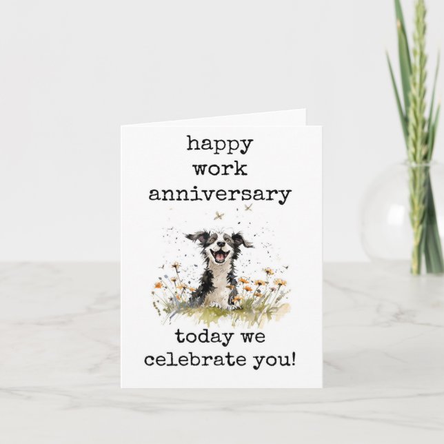 Agradecimiento Tarjeta feliz de aniversario de trabajo, divertida (Anverso)