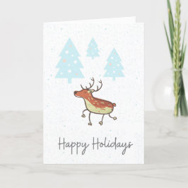 Agradecimiento Tarjeta feliz de reno de vacaciones