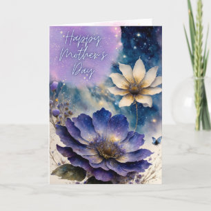 Agradecimiento Tarjeta feliz del día de la madre, flor mágica, po